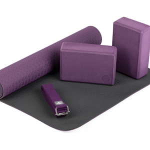 Heim flow yogamatte tpe, 2 x eva yogasteine (gummischaum), 1 x baumwoll yogagurt für anfänger