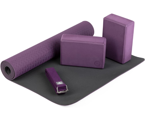 flow yogamatte tpe, 2 x eva yogasteine (gummischaum), 1 x baumwoll yogagurt für anfänger flow yogamatte tpe, 2 x eva yogasteine (gummischaum), 1 x baumwoll yogagurt für anfänger
